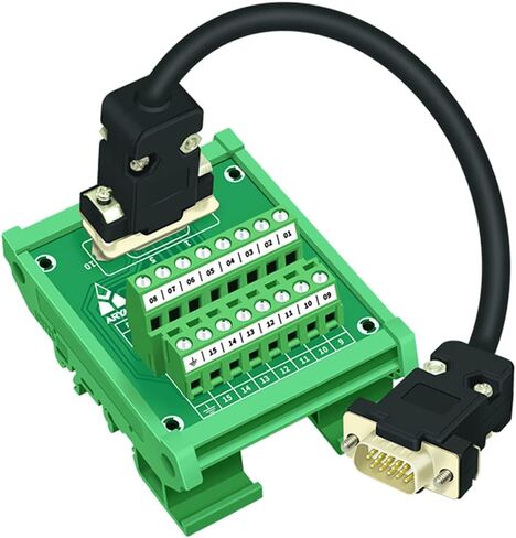 DB9 Male/Female D-SUB Din Rail Mount Interface Module, RS232 Serial D-sub 9Pin Port Terminal Block Breakout Board in Kuwait