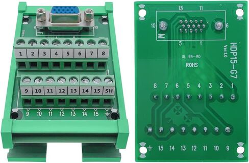 DB9 Male/Female D-SUB Din Rail Mount Interface Module, RS232 Serial D-sub 9Pin Port Terminal Block Breakout Board in Kuwait