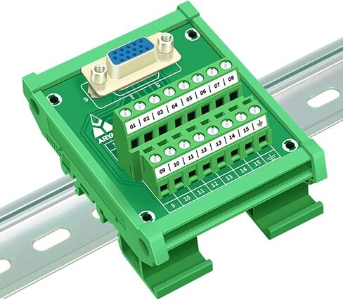 DB9 Male/Female D-SUB Din Rail Mount Interface Module, RS232 Serial D-sub 9Pin Port Terminal Block Breakout Board in Kuwait