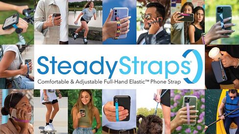 Full-Hand Elastic Phone Strap/Grip - Multi-Position Adjustable, Easy On/Off with Secure Authentic Hook & Loop Closures, Flexible, No Adhesives - 3 Pack Collection (Flowers Collection) in Saudi Arabia