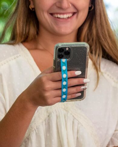 Full-Hand Elastic Phone Strap/Grip - Multi-Position Adjustable, Easy On/Off with Secure Authentic Hook & Loop Closures, Flexible, No Adhesives - 3 Pack Collection (Flowers Collection) in Saudi Arabia
