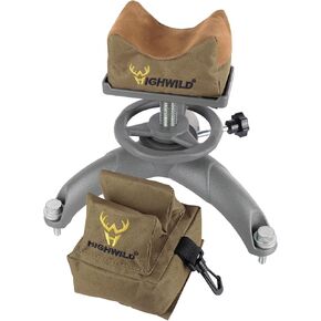 Highwild Shooting Rest Front Rest Adjustable Gun Rifle Rest for Outdoor Shooting and Hunting - Convenient Height Adjustment - with Front and Rear Rest Bag