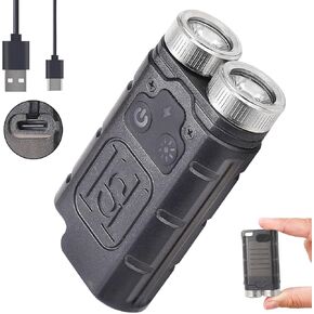 KunHe K2 2 Pack 1000 High Lumens EDC Flashlight with Tail MagnetSuper Bright Rechargeable USB C Mini Small Portable Keychain Pocket Flashlights