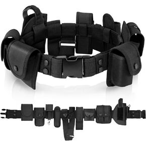 Odoland Versatile Police Security Tactical Modular Equipment System Molded Duty Belt Set for Law Enforcement, Colt 1911 Holster, Gun Holster, Flashlight Holster, Baton Holster