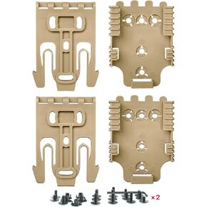 2 Pcs Qls Quick Locking System Kit with Locking Fork and Receiver Plate Tourniquet Holder Gun Holster Drop Flex Adapter and Mid-Ride Belt Loop with Leg Platform Shroud Attachment