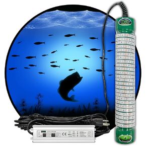 Green Blob Outdoors Fishing Light Blue 15000 Lumen Dock Pro 15000 LED Underwater w 30ft Cord, LED, Fish Attractor, Crappie, Snook, Bass, Catfish