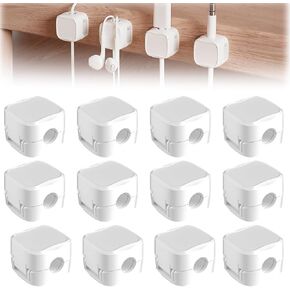 12 Pcs Magnetic Cable Organizer Clips Office Organization Cable Clips Hide Phone Charging Cable Keeper for Home Office Car Desk Nightstand Accessories (Black)