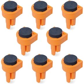 POWERTEC 71500 Deluxe Bench Dog | 8 Pack | Non Marring Durable Nylon| with Grommet Bench Brake Inserts Made of Premium Nonslip EVA| for 3/4" Dog Holes | A Woodworking Shop Essential (Color May Vary)