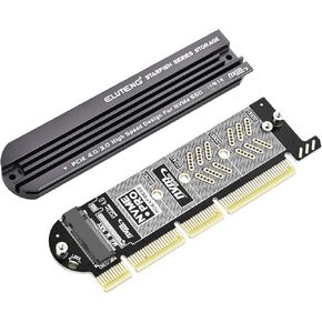 ELUTENG NVMe PCIe 4.0 Adapter NVMe M.2 SSD to PCIe X4/X8/X16 Card with Aluminum Heat Sink M.2 to PCI-Express SSD Expansion Card Support 2230 2242 2260 2280 Max 4TB for Windows/Linux/Moc os