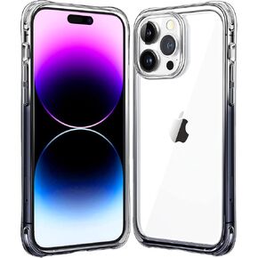 حافظة Mkeke لهاتف iPhone 14 Pro شفافة، [حماية من الدرجة العسكرية] [ليست صفراء] حافظة هاتف مضادة للصدمات لهاتف Apple iPhone 14 Pro 2022 - أسود شفاف in Kuwait