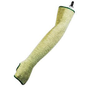 MAGID AX183STAC CutMaster Aramax XT Sleeve with Thumb Slot & Clip, 18", Yellow/green