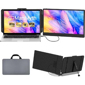 S1 Laptop Screen Extender - 14'' Laptop Monitor Extender Dual Screen, 1080P FHD Portable Monitor for 13''-17'' Laptops, Plug & Play Compatible with Windows/Mac/PS5/Android/Switch/Mac