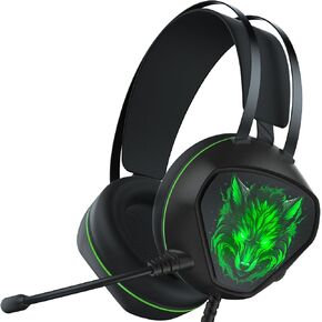 Gaming Headset for Xbox Series X/S, Xbox One, PS5, PS4, PC with 7.1 Surround Sound, Wired Gaming Headphone with Noise Cancelling Mic, Dynamic RGB Light for Xbox Controller, Switch (Black Green)