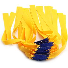 DZS Elec 24pcs Folding Yellow Flat Elastic Band 0.75mm Thickness Replacement Flat Rubber Bands for Slingshot Catapult