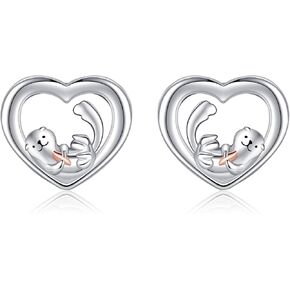 Panda Earrings 925 Sterling Silver Heart Earrings Studs Panda Jewelry Panda Gifts for Women Girls Panda Lovers