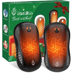 Hand Warmers Rechargeable 2 Pack, 2024 Upgraded Electric Portable Hand Warmers 6000mAh Electric Portable Pocket Heater with 3 Levels Warmth, Gift for Women Men
