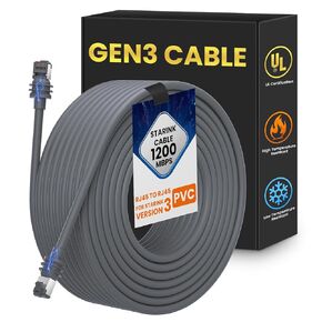 Starlink gen 3 Cable,75FT/23M Starlink Extension Ethernet Cable, Replacement Cable for Starlink Standard V3 and Mini 26AWG Satellite Sheiled Waterproof Outdoor Starlink Cable