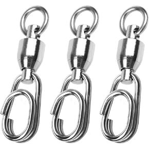 Atibin High Strength Fishing Swivel Steel Stainless Connector Swivel Snaps Freshwater Ball Bearing Fishing Snap Saltwater 30lbs-156lbs