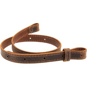 Buffalo Leather Rifle Gun Sling, Crazy Horse/Brown Stitch, Amish Handmade 1" Width - Made in The USA