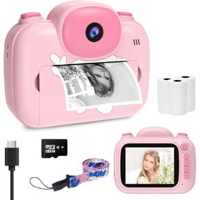 Kids Camera Instant Print 3.5 Inch, Instant Print Camera for Kids with SD Card, Kids Instant Print Camera That Prints Pictures Instantly Toy Camera Christmas Birthday Gifts for 3-12 Year Old Girl Boy