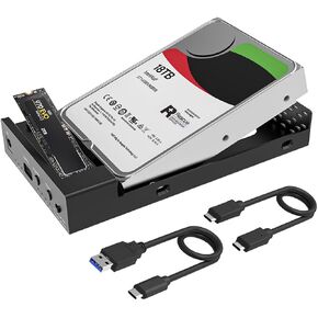 MAIWO USB C M.2 NVME to 3.5'' 2.5'' Clone & Data Transfer, USB 3.2 GEN 2 10Gbps External Hard Drive Enclosure Duplicator Standalone Cloner