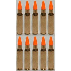 ST Action Pro Pack Of 10 Inert .308 Winchester Rifle Orange Safety Trainer Cartridge Dummy Ammunition Ammo Shell Rounds with Brass Case