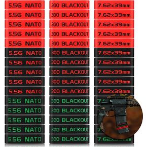 45 Pack Magazine Marking Band 5.56, 300 Blackout, 7.62 x 39 mm Magazine Bands for Accessories, 3 Colors