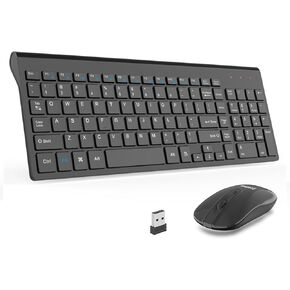 LeadsaiL Wireless Keyboard and Mouse Combo, Wireless USB Mouse and Computer Keyboard Set, Compact and Silent for Windows Laptop, Desktop, PC