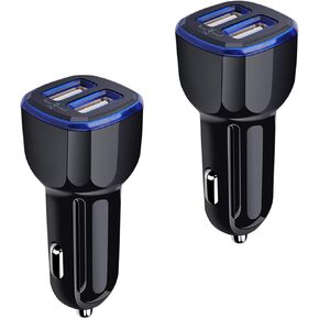 Car Charger, 2.4A 12W AndHot 2 Pack Mini Dual Port USB Car Charger Adapter Plug for iPhone 15 14 13 12 SE 11 Pro Max XR XS X 8 7 6S Plus, iPad, Samsung Galaxy S23 S22 S21 S20 S10 Note 20, LG, Android