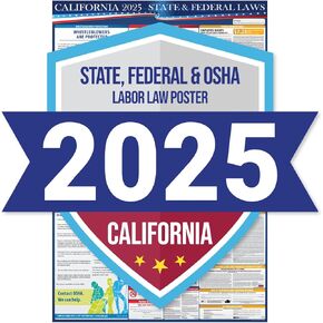 COMPLIANCE AUDIT CENTER 2023 California State and Federal Labor Laws Poster English & Spanish - OSHA Workplace Compliant 24" x 36" - All in One Required Posting - Laminated (Combo)