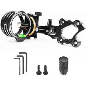 5-Pin Archery Bow Sight, Outdoor Archery Equipment, Tool-Less Micro-Click Adjustments Use with Left and Right-Hand Bows