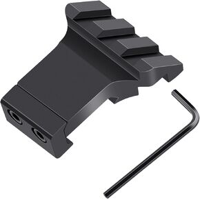 45° Picatinny Offset Rail Mount, 3 4 5 Slots 45 Degree Offset Picatinny Rail Mounts Aluminum Low Profile Adapter for Flashlight Laser Sight Optics