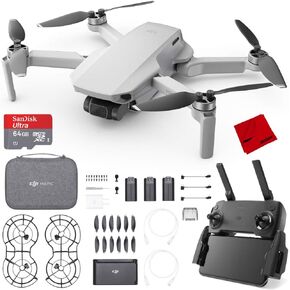 DJI Mini 4 Pro Folding Drone with RC 2 Remote (With Screen) 4K HDR Video, Under 249g, 34 Mins Flight Time, Omnidirectional Vision Sensing Bundle with 1 Year DJI Care Refresh Plan & Accessories