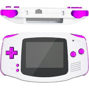 eXtremeRate Chrome Gold Replacement Full Set Buttons for Gameboy Advance GBA - Handheld Game Console NOT Included