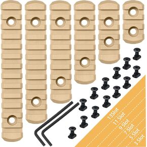 Polymer Picatinny Accessory Rail Single Picatinny Rail, 3-5-7-9-11-13 Slots Tan