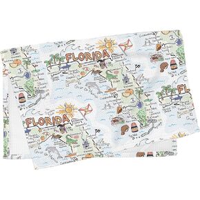 Fish Kiss 16"x24" Arkansas Map Towel is 100% Microfiber Waffle Weave Help You Explore in Detail – Our Super Absorbent & Soft, Machine Washable State Map Towel is Stain & Wrinkle Resistant