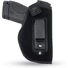 IWB Gun Holster by PH - Concealed Carry Soft Material - Soft Interior - Fits M&P Shield 9mm.40.45 Auto/Glock 26 27 29 30 33 42 43 / Ruger LC9, LC380 - Taurus Slim, PT111 - Springfield XDs Series