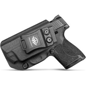POLE.CRAFT IWB Kydex Holster Fit: Smith & Wesson M&P Shield M2.0 9mm/.40 S&W 3.1" Barrel with Integrated Crimson Trace Laser - Adj. Cant Retention - Cover Mag-Button - No Wear - No Jitter