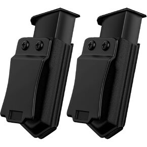 2 Pack Universal Magazine Holster IWB/OWB Mag Carrier for 9mm/.40 Glock 43 Single Stack Kydex Magazine Holder for Right Left Hand