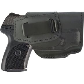 IWB and OWB Leather Holster for Ruger EC9S with Laser and EC9 LC9S LC9 LC380 with Laser Fits Concealed Carry Inside Waistband or Open Carry on The Outside Waistband