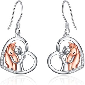 YFN Horse Earrings/Dog Earrings Sterling Silver Animal Drop Dangle Earrings Horse Jewelry Gift for women