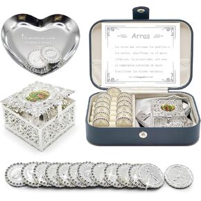 Arras Para Boda Catolica, Wedding Arras Coins, Accessories for Catholic Wedding Ceremony Gifts (Silver)