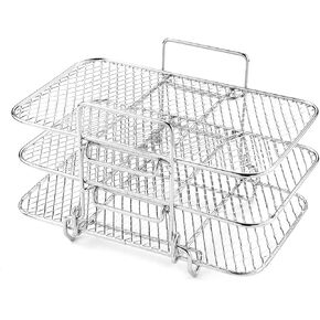 3 Layers Dehydrator Rack Accesories, Air Fryer Rack Stainless Steel Compatible with Instant Pot Vortex, Pressure Cooker Grill Rack for Ninja Foodi Air Fryer Crisp Lid