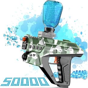 Electric Gel Ball Blaster, High Speed Automatic Splatter Ball Blaster with 50000+, Rechargeable Pistol Splatter Blaster with Digital Screen, Splatter Ball Toy for Outdoor Shooting Game, Ages 14+ (Red)
