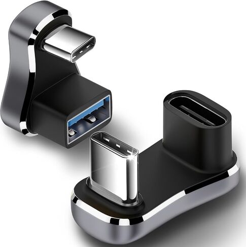 Herfair U-Shape USB Adapter (2 Pack) 180 Degree USB 3.1 Male to Female Extender 10Gbps USB Port Converter Direction Changer Supports OTG for PC, Laptop, USB Charger, Raspberry Pi and More (Style C) in Saudi Arabia