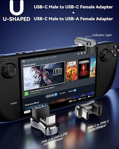 Herfair U-Shape USB Adapter (2 Pack) 180 Degree USB 3.1 Male to Female Extender 10Gbps USB Port Converter Direction Changer Supports OTG for PC, Laptop, USB Charger, Raspberry Pi and More (Style C) in Saudi Arabia