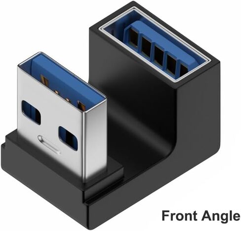 Herfair U-Shape USB Adapter (2 Pack) 180 Degree USB 3.1 Male to Female Extender 10Gbps USB Port Converter Direction Changer Supports OTG for PC, Laptop, USB Charger, Raspberry Pi and More (Style C) in Saudi Arabia