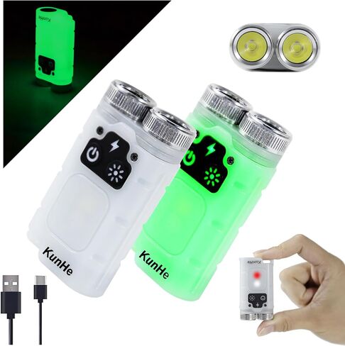 KunHe K2 2 Pack 1000 High Lumens EDC Flashlight with Tail MagnetSuper Bright Rechargeable USB C Mini Small Portable Keychain Pocket Flashlights in Saudi Arabia