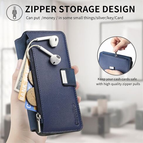 EEFIO Compatible for iPhone 16 Magnetic flip Phone Card case, flip Leather with Magnetic Buckle and Stand Phone Card case, Suitable for iPhone 16 Pro 6.1 inches (Brown) in Saudi Arabia