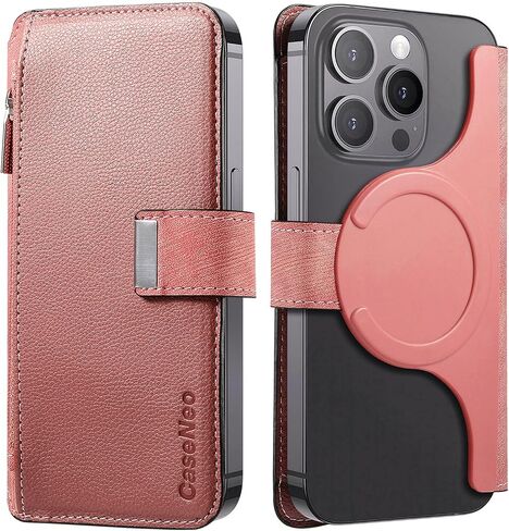 EEFIO Compatible for iPhone 16 Magnetic flip Phone Card case, flip Leather with Magnetic Buckle and Stand Phone Card case, Suitable for iPhone 16 Pro 6.1 inches (Brown) in Saudi Arabia